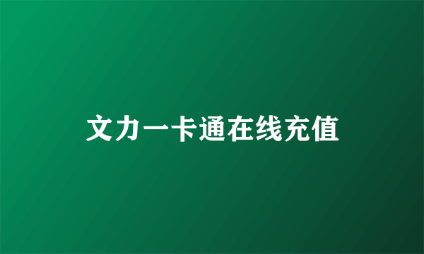 文力一卡通在线充值
