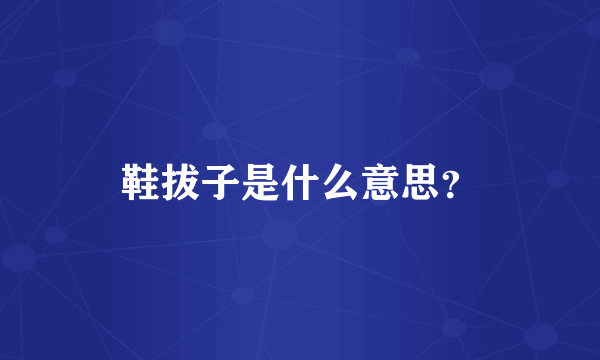 鞋拔子是什么意思？