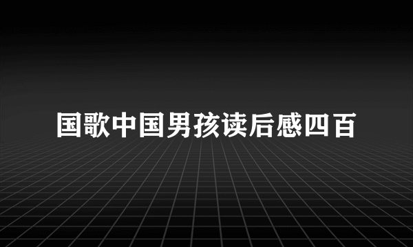 国歌中国男孩读后感四百