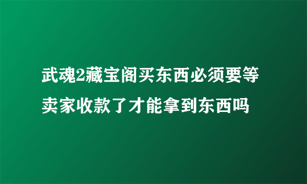 武魂2藏宝阁买东西必须要等卖家收款了才能拿到东西吗