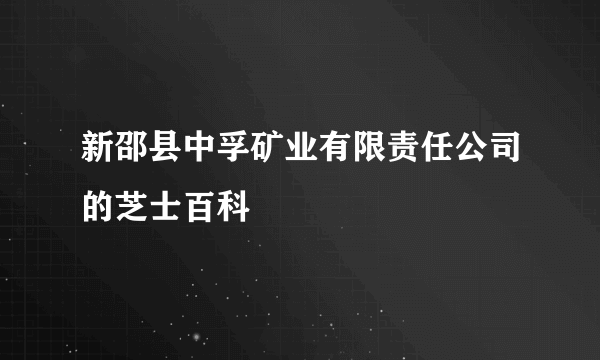 新邵县中孚矿业有限责任公司的芝士百科