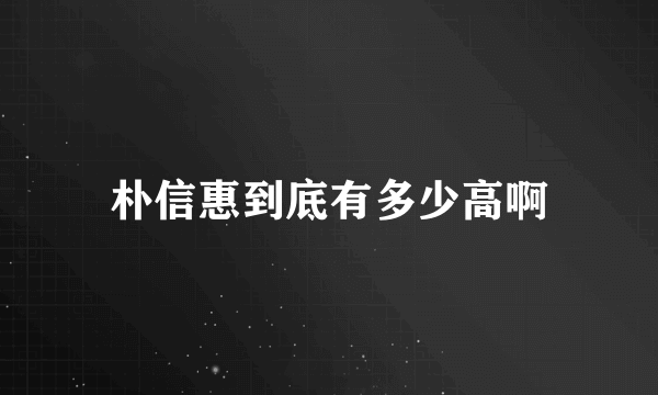 朴信惠到底有多少高啊