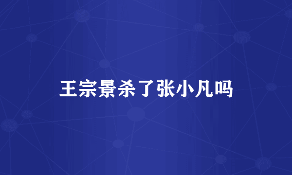 王宗景杀了张小凡吗