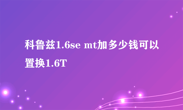 科鲁兹1.6se mt加多少钱可以置换1.6T