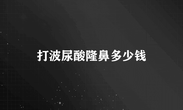 打波尿酸隆鼻多少钱
