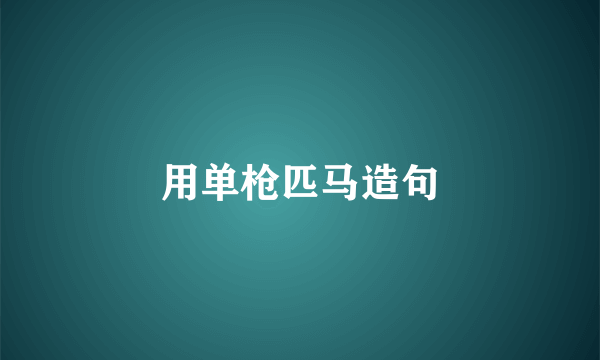 用单枪匹马造句