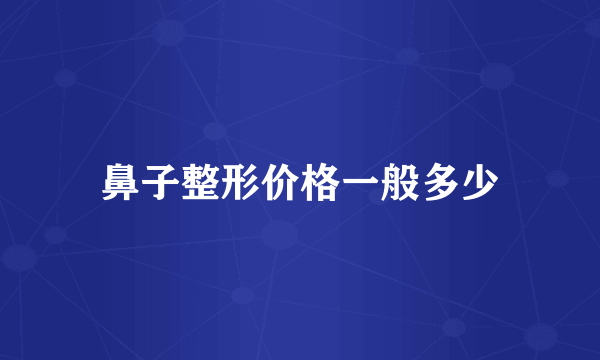 鼻子整形价格一般多少