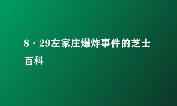 8·29左家庄爆炸事件的芝士百科
