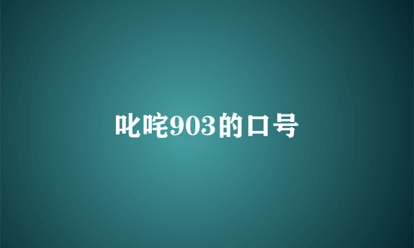 叱咤903的口号