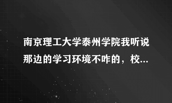 南京理工大学泰州学院我听说那边的学习环境不咋的，校内的学生素质较差真的吗？