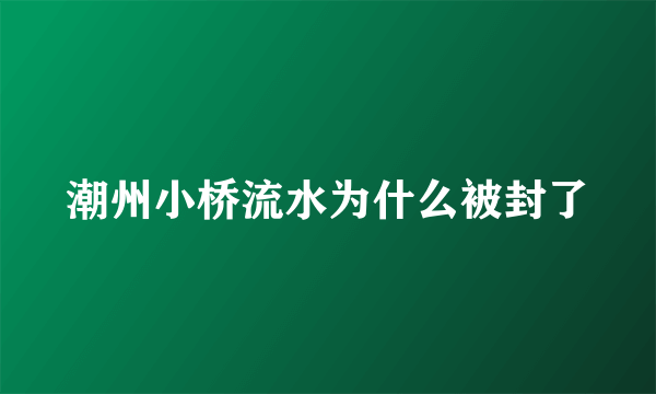潮州小桥流水为什么被封了