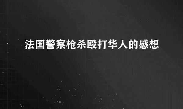 法国警察枪杀殴打华人的感想