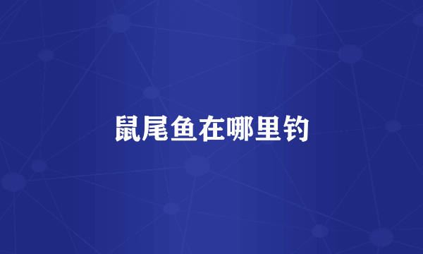鼠尾鱼在哪里钓
