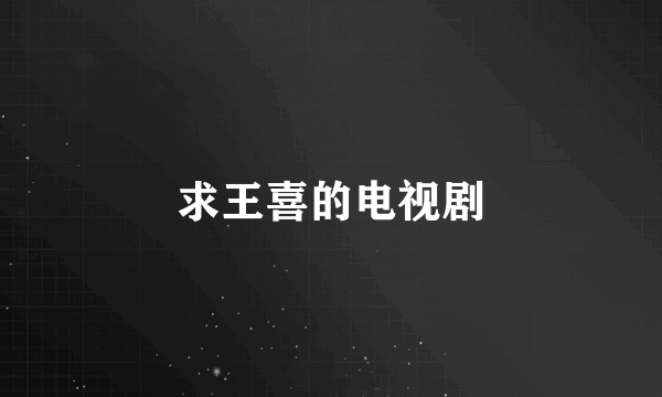 求王喜的电视剧