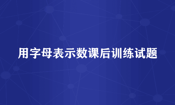 用字母表示数课后训练试题