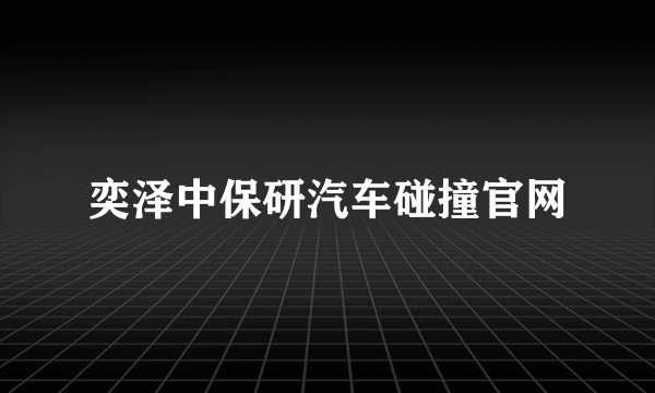 奕泽中保研汽车碰撞官网