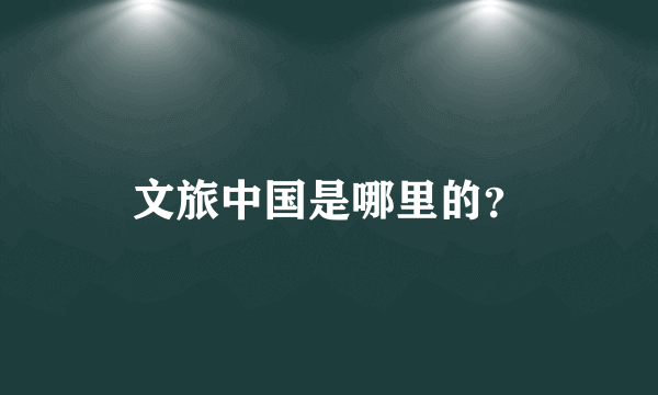 文旅中国是哪里的？