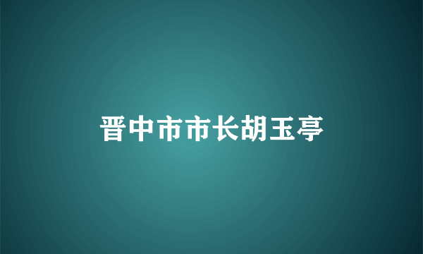晋中市市长胡玉亭