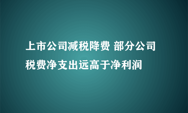 上市公司减税降费 部分公司税费净支出远高于净利润