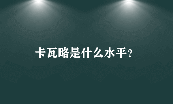 卡瓦略是什么水平？
