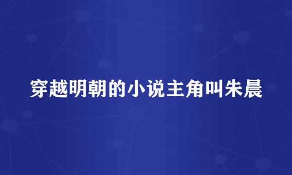 穿越明朝的小说主角叫朱晨