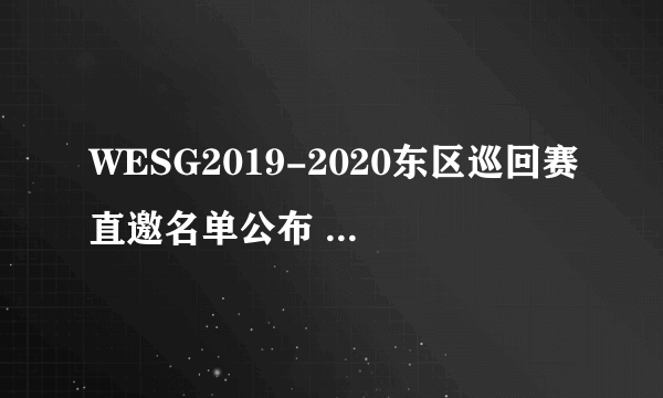 WESG2019-2020东区巡回赛直邀名单公布 VG TIME正式加入