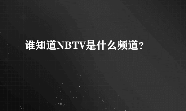谁知道NBTV是什么频道？