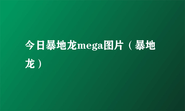今日暴地龙mega图片（暴地龙）