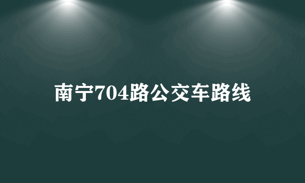 南宁704路公交车路线