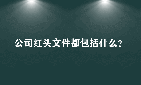 公司红头文件都包括什么？