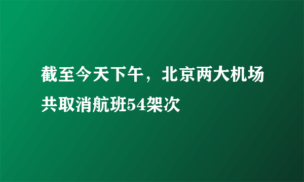 截至今天下午，北京两大机场共取消航班54架次