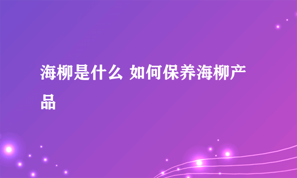 海柳是什么 如何保养海柳产品