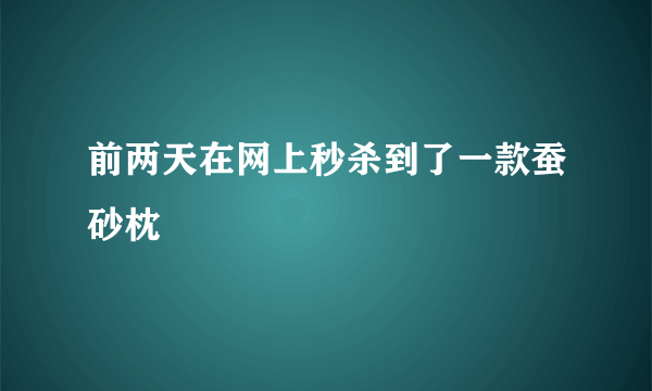 前两天在网上秒杀到了一款蚕砂枕