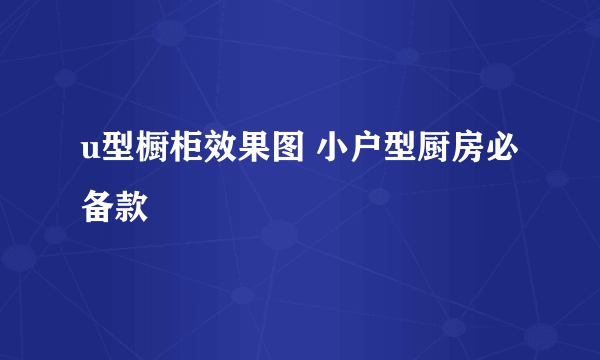 u型橱柜效果图 小户型厨房必备款